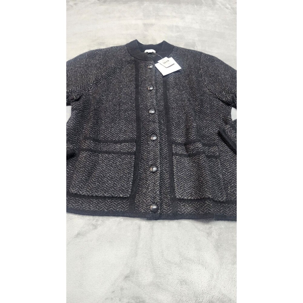 J.Jill Women's Size Medium Black Chevron Sweater Jacket NWT‎ Wool